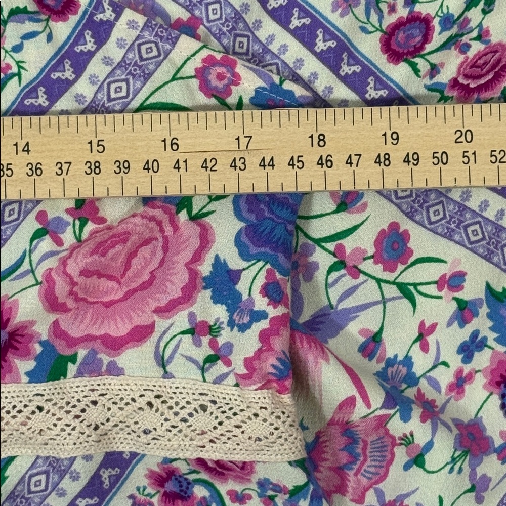 Spell Babushka Floral Lace-Trimmed Strappy Midi Dress in Lavender Size Large - Picture 12 of 12